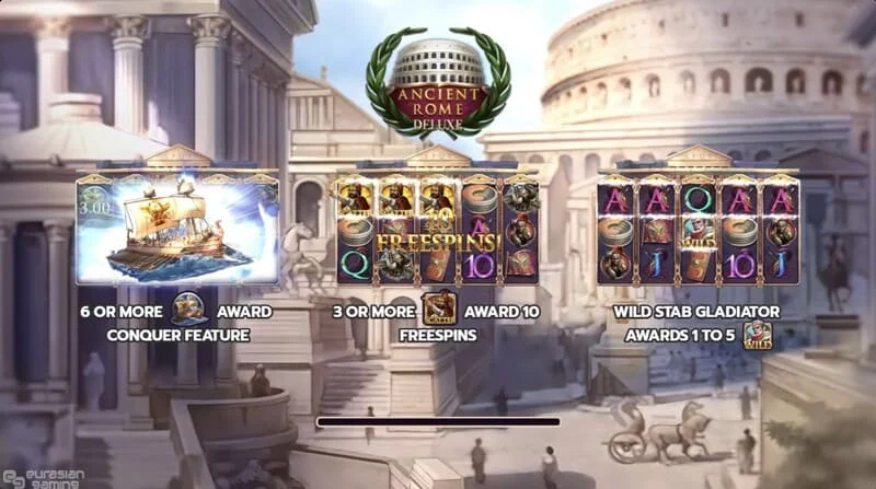 Ancient Rome Deluxe AI - tela principal dos rolos e interface