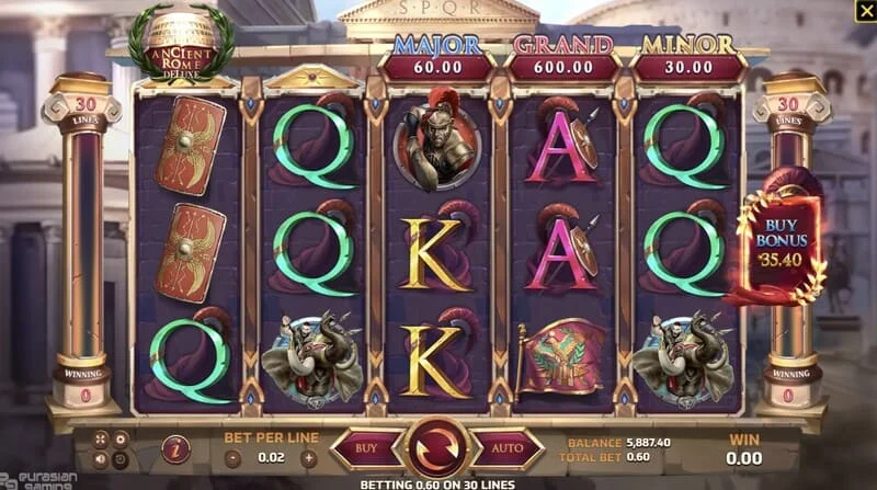 Ancient Rome Deluxe AI - jogabilidade com uma linha vencedora