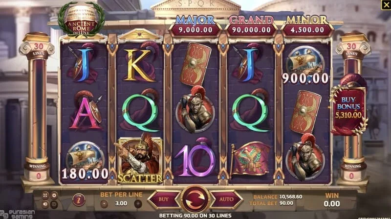Ancient Rome Deluxe AI - tela de bônus com prêmios adicionais