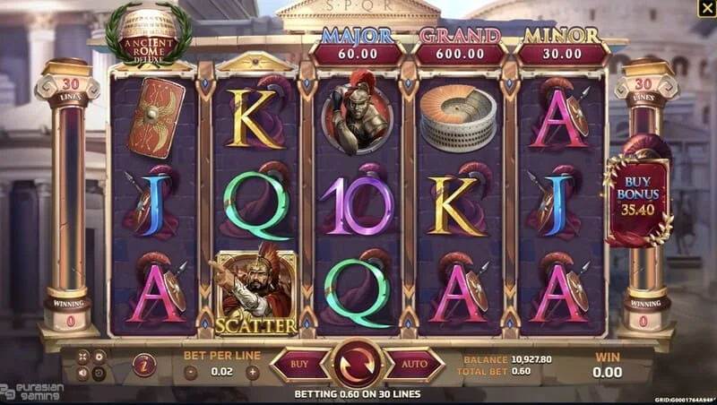 Ancient Rome Deluxe AI - Scatter e Free Spins